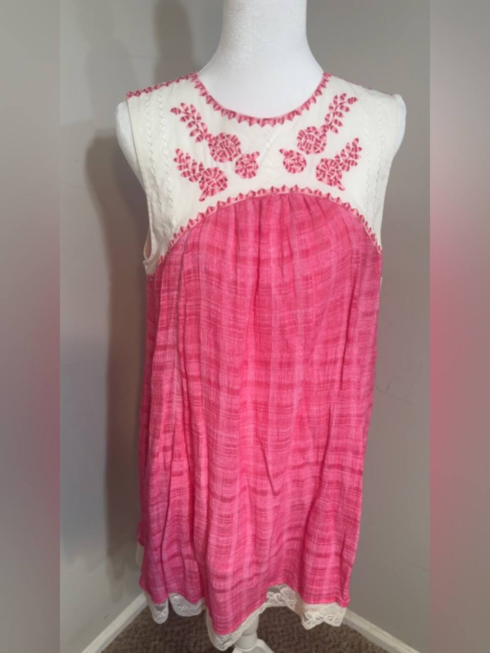 Free People Hot Pink Textured Sundress